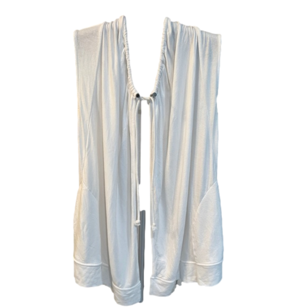 Athleta white waterfall open front cardigan, size S EUC